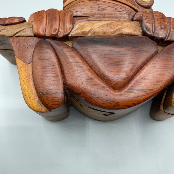 Tree Frog Hand Carved Keepsake Gift Box wooden frog keepsake - Picture 10 of 10